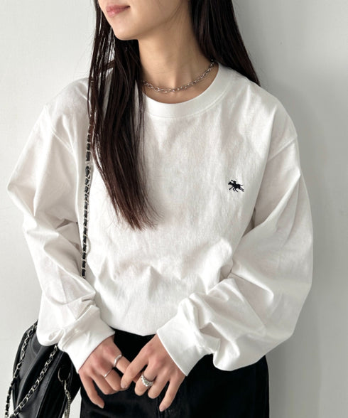 POLO CHAMPS/ポロチャンプス 別注 ワンポイント刺繍 オーバーサイズ ロンT | CL2223297 | ホワイト