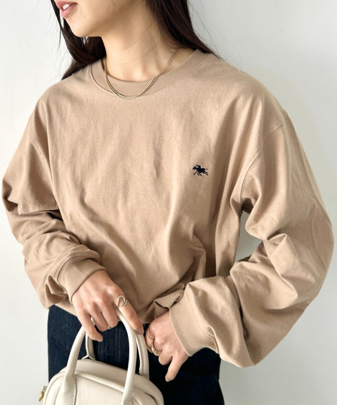 POLO CHAMPS/ポロチャンプス 別注 ワンポイント刺繍 オーバーサイズ ロンT | CL2223297 | ベージュ