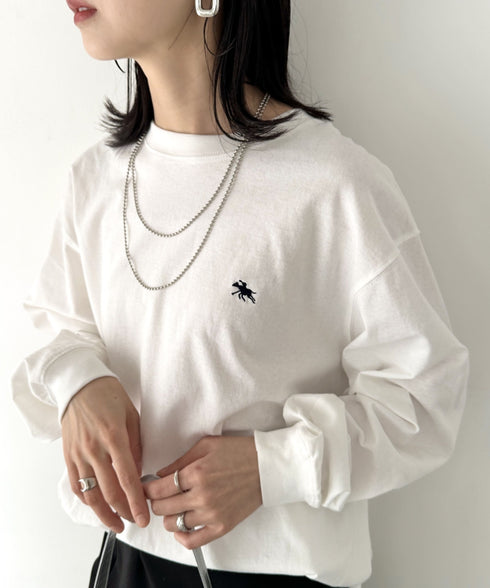 POLO CHAMPS/ポロチャンプス 別注 ワンポイント刺繍 オーバーサイズ ロンT | CL2223297 | ホワイト