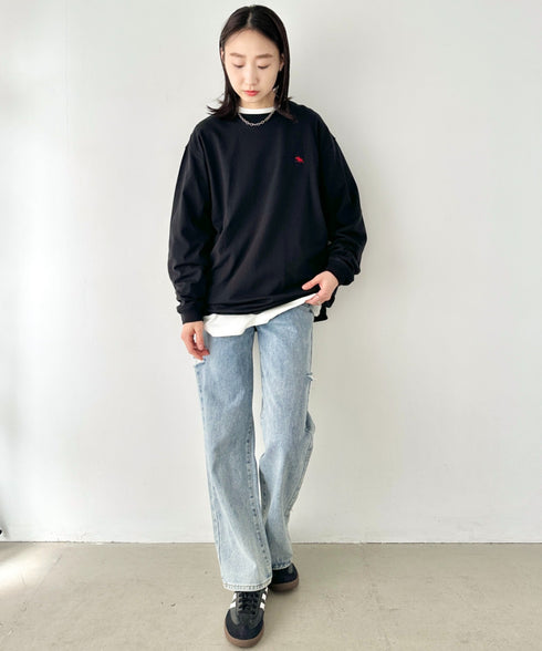 POLOCHAMPS/ポロチャンプス 別注 ワンポイント刺繍 オーバーサイズ ロンT | CL2223297 | ブラック