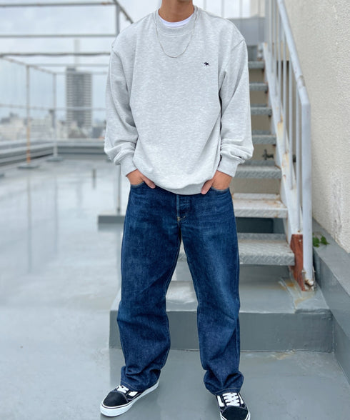 POLO CHAMPS/ポロチャンプス 別注 ワンポイント刺繍 クルーネック 長袖オーバーサイズスウェット | CL2223299 | グレー