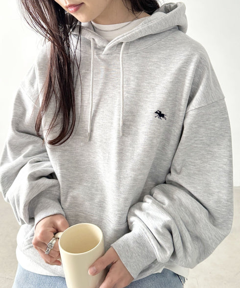 POLO CHAMPS/ポロチャンプス 別注 ワンポイント刺繍 オーバーサイズスウェットパーカー フーディ | CL2223300 | グレー