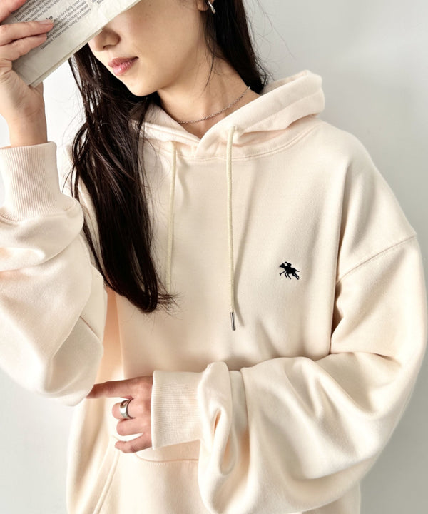 POLO CHAMPS/ポロチャンプス 別注 ワンポイント刺繍 オーバーサイズスウェットパーカー フーディ | CL2223300 | アイボリー