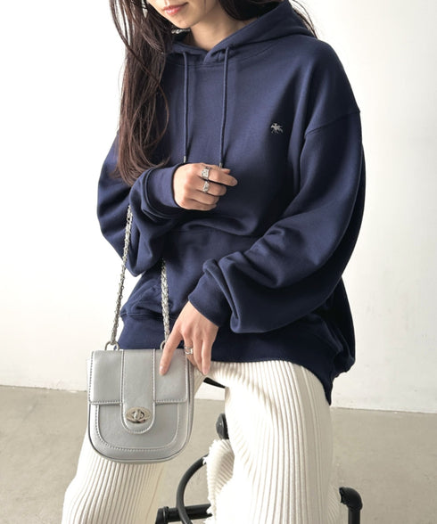 POLOCHAMPS/ポロチャンプス 別注 ワンポイント刺繍 オーバーサイズスウェットパーカー フーディ | CL2223300 | ネイビー