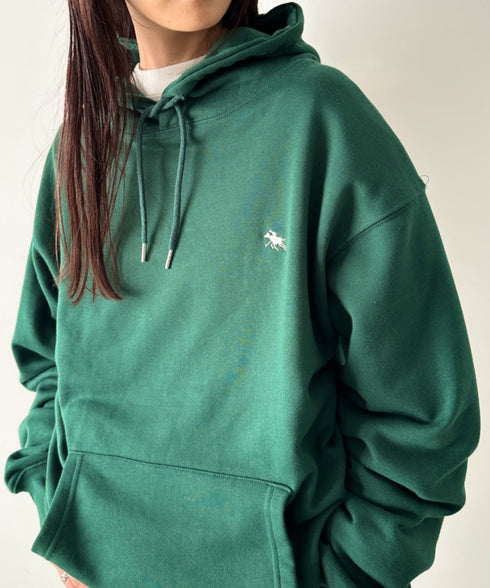 POLO CHAMPS/ポロチャンプス 別注 ワンポイント刺繍 オーバーサイズスウェットパーカー フーディ | CL2223300 | ダークグリーン