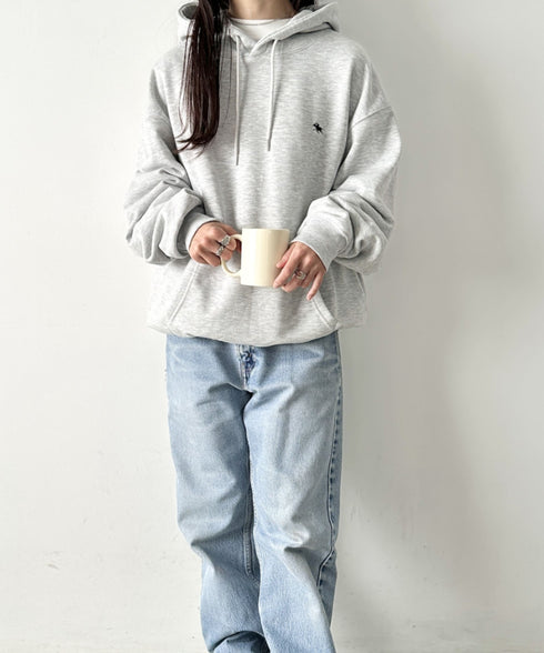 POLO CHAMPS/ポロチャンプス 別注 ワンポイント刺繍 オーバーサイズスウェットパーカー フーディ | CL2223300 | グレー