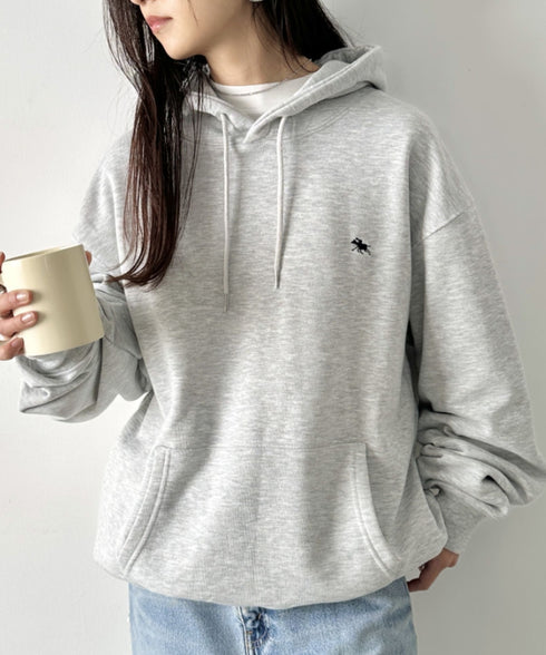 POLO CHAMPS/ポロチャンプス 別注 ワンポイント刺繍 オーバーサイズスウェットパーカー フーディ | CL2223300 | グレー
