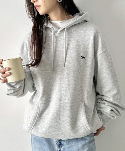 POLO CHAMPS/ポロチャンプス 別注 ワンポイント刺繍 オーバーサイズスウェットパーカー フーディ | CL2223300 | グレー