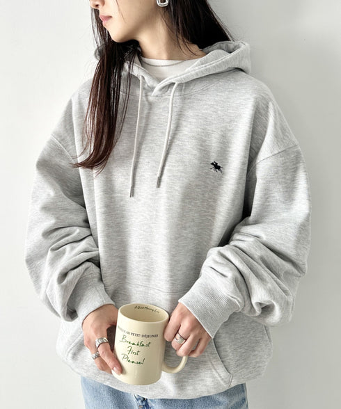 POLO CHAMPS/ポロチャンプス 別注 ワンポイント刺繍 オーバーサイズスウェットパーカー フーディ | CL2223300 | グレー