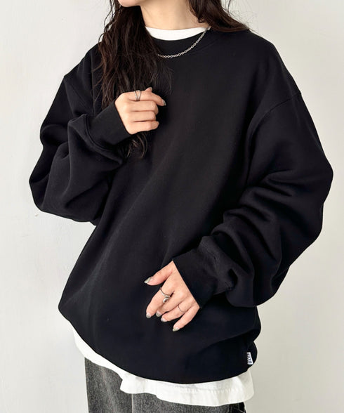 PROCLUB(プロクラブ)/スーパーヘビーウェイト 13オンス クルーネック ビッグ スウェットプルオーバー/Heavyweight Crew Neck Fleece Pullover Sweatshirt | IM2223002 | ブラック