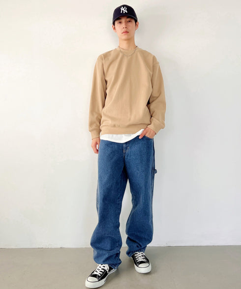 PROCLUB(プロクラブ)/スーパーヘビーウェイト 13オンス クルーネック ビッグ スウェットプルオーバー/Heavyweight Crew Neck Fleece Pullover Sweatshirt | IM2223002 | カーキ