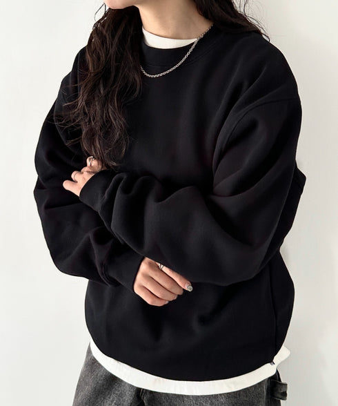 PROCLUB(プロクラブ)/スーパーヘビーウェイト 13オンス クルーネック ビッグ スウェットプルオーバー/Heavyweight Crew Neck Fleece Pullover Sweatshirt | IM2223002 | ブラック