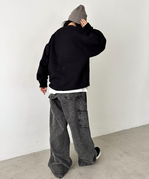 PROCLUB(プロクラブ)/スーパーヘビーウェイト 13オンス クルーネック ビッグ スウェットプルオーバー/Heavyweight Crew Neck Fleece Pullover Sweatshirt | IM2223002 | ブラック