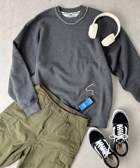 PROCLUB(プロクラブ)/スーパーヘビーウェイト 13オンス クルーネック ビッグ スウェットプルオーバー/Heavyweight Crew Neck Fleece Pullover Sweatshirt | IM2223002 | チャコールグレー