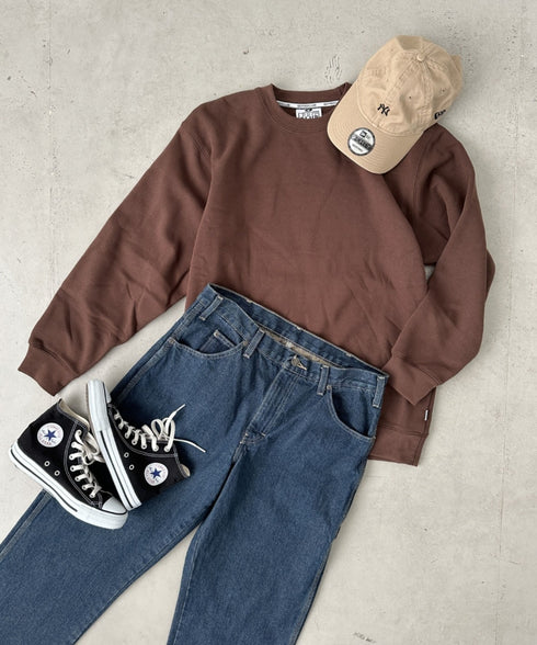 PROCLUB(プロクラブ)/スーパーヘビーウェイト 13オンス クルーネック ビッグ スウェットプルオーバー/Heavyweight Crew Neck Fleece Pullover Sweatshirt | IM2223002 | ブラウン