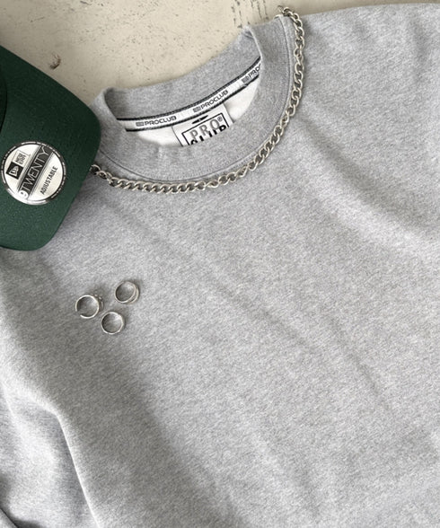 PROCLUB(プロクラブ)/スーパーヘビーウェイト 13オンス クルーネック ビッグ スウェットプルオーバー/Heavyweight Crew Neck Fleece Pullover Sweatshirt | IM2223002 | グレー
