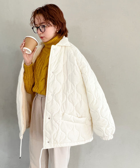モンスターキルティングコート 裏ボアアウター | MD2224001 | アイボリー