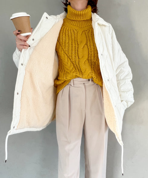 モンスターキルティングコート 裏ボアアウター | MD2224001 | アイボリー