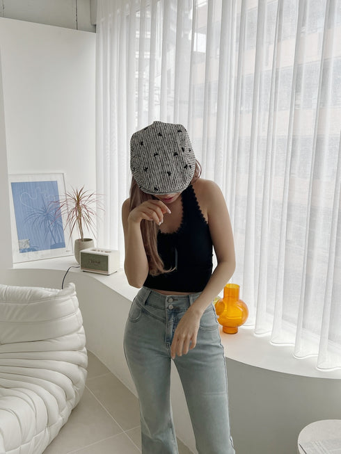 パッド付きレースタンクトップ | SL2252602 | ブラック