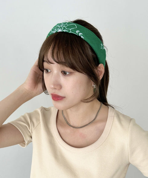 THE NORTH FACE(ザ・ノースフェイス)/コットン プリント バンダナ スカーフ/BANDANA_PAISLEY_80'S/PINE CONE | IM6243034 | グリーン