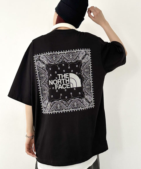 THE NORTH FACE(ザ・ノースフェイス)/ビッグロゴ プリント バンダナ 半袖 Tシャツ/M'S BANDANA S/S R/TEE | IM2251068 | ブラック