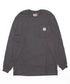 Carhartt(カーハート)/ルーズフィット ロンT ポケT USA規格 ヘビーウェイト ビッグサイズ オーバーサイズ 6.5Oz ユニセックス ポケット付き コットン 長袖 ロンT/K126 | IL2224044 | チャコールグレー