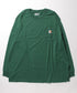 Carhartt(カーハート)/ルーズフィット ロンT ポケT USA規格 ヘビーウェイト ビッグサイズ オーバーサイズ 6.5Oz ユニセックス ポケット付き コットン 長袖 ロンT/K126 | IL2224044 | グリーン
