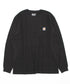 Carhartt(カーハート)/ルーズフィット ロンT ポケT USA規格 ヘビーウェイト ビッグサイズ オーバーサイズ 6.5Oz ユニセックス ポケット付き コットン 長袖 ロンT/K126 | IL2224044 | ブラック