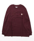 Carhartt(カーハート)/ルーズフィット ロンT ポケT USA規格 ヘビーウェイト ビッグサイズ オーバーサイズ 6.5Oz ユニセックス ポケット付き コットン 長袖 ロンT/K126 | IL2224044 | ワインレッド