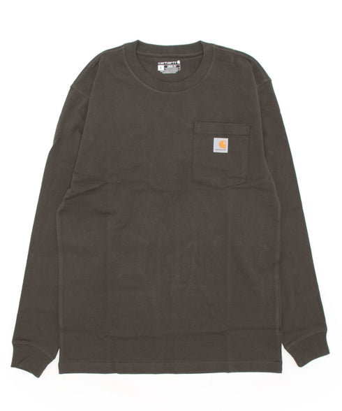 Carhartt(カーハート)/ルーズフィット ロンT ポケT USA規格 ヘビーウェイト ビッグサイズ オーバーサイズ 6.5Oz ユニセックス ポケット付き コットン 長袖 ロンT/K126 | IL2224044 | オリーブ