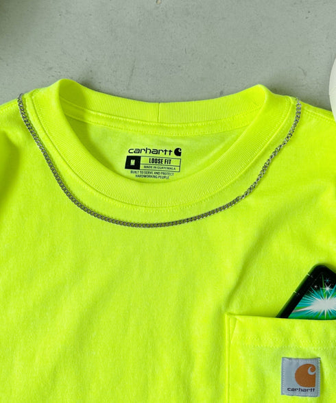 Carhartt(カーハート)/ルーズフィット ロンT ポケT USA規格 ヘビーウェイト ビッグサイズ オーバーサイズ 6.5Oz ユニセックス ポケット付き コットン 長袖 ロンT/K126 | IL2224044 | ライム