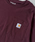 Carhartt(カーハート)/ルーズフィット ロンT ポケT USA規格 ヘビーウェイト ビッグサイズ オーバーサイズ 6.5Oz ユニセックス ポケット付き コットン 長袖 ロンT/K126 | IL2224044 | ワインレッド