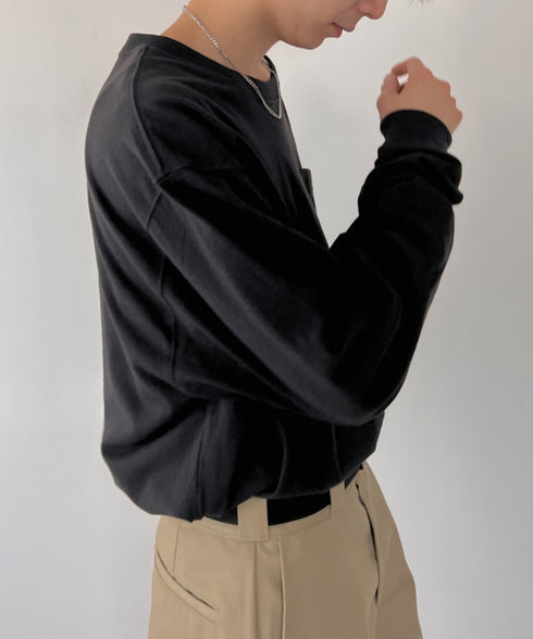 Carhartt(カーハート)/ルーズフィット ロンT ポケT USA規格 ヘビーウェイト ビッグサイズ オーバーサイズ 6.5Oz ユニセックス ポケット付き コットン 長袖 ロンT/K126 | IL2224044 | ブラック