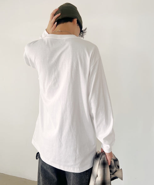 Carhartt(カーハート)/ルーズフィット ロンT ポケT USA規格 ヘビーウェイト ビッグサイズ オーバーサイズ 6.5Oz ユニセックス ポケット付き コットン 長袖 ロンT/K126 | IL2224044 | ホワイト