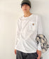 Carhartt(カーハート)/ルーズフィット ロンT ポケT USA規格 ヘビーウェイト ビッグサイズ オーバーサイズ 6.5Oz ユニセックス ポケット付き コットン 長袖 ロンT/K126 | IL2224044 | ホワイト