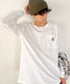 Carhartt(カーハート)/ルーズフィット ロンT ポケT USA規格 ヘビーウェイト ビッグサイズ オーバーサイズ 6.5Oz ユニセックス ポケット付き コットン 長袖 ロンT/K126 | IL2224044 | ホワイト