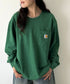 Carhartt(カーハート)/ルーズフィット ロンT ポケT USA規格 ヘビーウェイト ビッグサイズ オーバーサイズ 6.5Oz ユニセックス ポケット付き コットン 長袖 ロンT/K126 | IL2224044 | グリーン