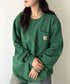 Carhartt(カーハート)/ルーズフィット ロンT ポケT USA規格 ヘビーウェイト ビッグサイズ オーバーサイズ 6.5Oz ユニセックス ポケット付き コットン 長袖 ロンT/K126 | IL2224044 | グリーン