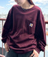 Carhartt(カーハート)/ルーズフィット ロンT ポケT USA規格 ヘビーウェイト ビッグサイズ オーバーサイズ 6.5Oz ユニセックス ポケット付き コットン 長袖 ロンT/K126 | IL2224044 | ワインレッド