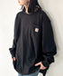 Carhartt(カーハート)/ルーズフィット ロンT ポケT USA規格 ヘビーウェイト ビッグサイズ オーバーサイズ 6.5Oz ユニセックス ポケット付き コットン 長袖 ロンT/K126 | IL2224044 | ブラック