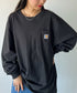 Carhartt(カーハート)/ルーズフィット ロンT ポケT USA規格 ヘビーウェイト ビッグサイズ オーバーサイズ 6.5Oz ユニセックス ポケット付き コットン 長袖 ロンT/K126 | IL2224044 | ブラック