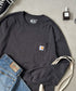 Carhartt(カーハート)/ルーズフィット ロンT ポケT USA規格 ヘビーウェイト ビッグサイズ オーバーサイズ 6.5Oz ユニセックス ポケット付き コットン 長袖 ロンT/K126 | IL2224044 | チャコールグレー