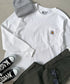 Carhartt(カーハート)/ルーズフィット ロンT ポケT USA規格 ヘビーウェイト ビッグサイズ オーバーサイズ 6.5Oz ユニセックス ポケット付き コットン 長袖 ロンT/K126 | IL2224044 | ホワイト