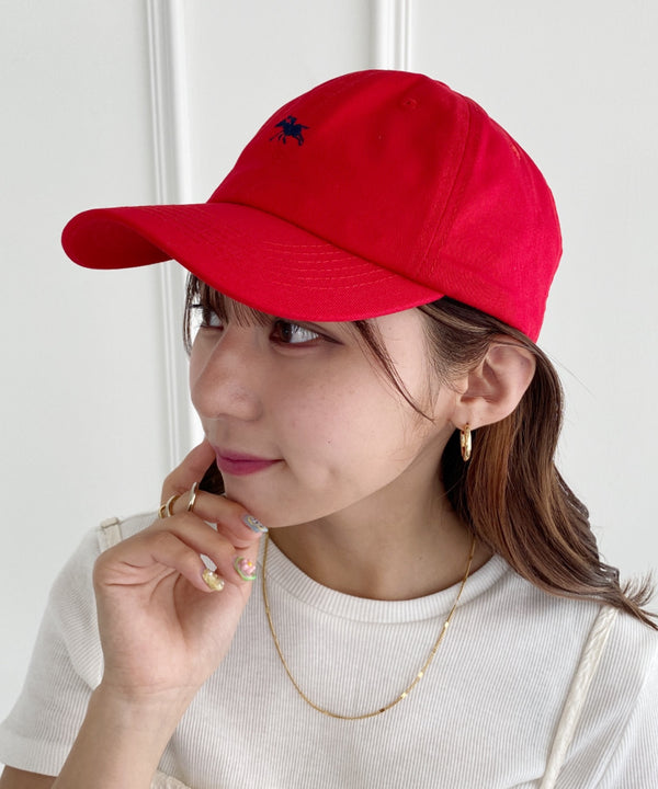 【POLO CHAMPS/ポロチャンプス】別注 ワンポイント 刺繍 　ユニセックス　ローキャップ | MD5231001 | レッド