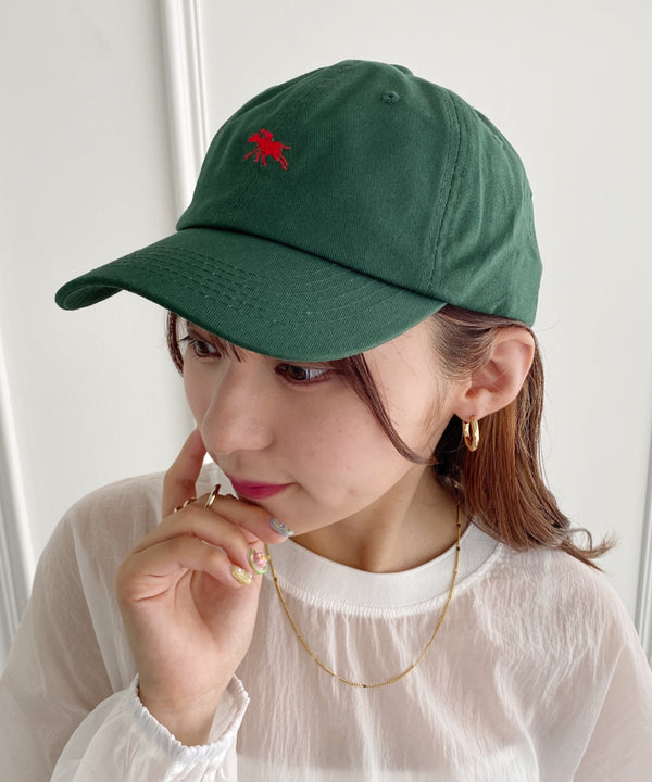 【POLO CHAMPS/ポロチャンプス】別注 ワンポイント 刺繍 　ユニセックス　ローキャップ | MD5231001 | ダークグリーン