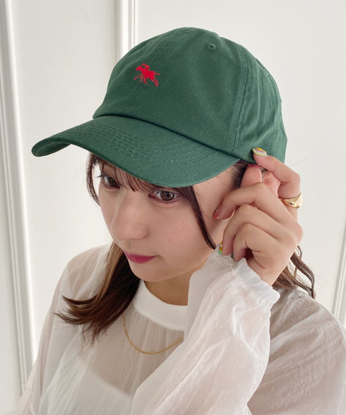 【POLO CHAMPS/ポロチャンプス】別注 ワンポイント 刺繍 　ユニセックス　ローキャップ | MD5231001 | ダークグリーン