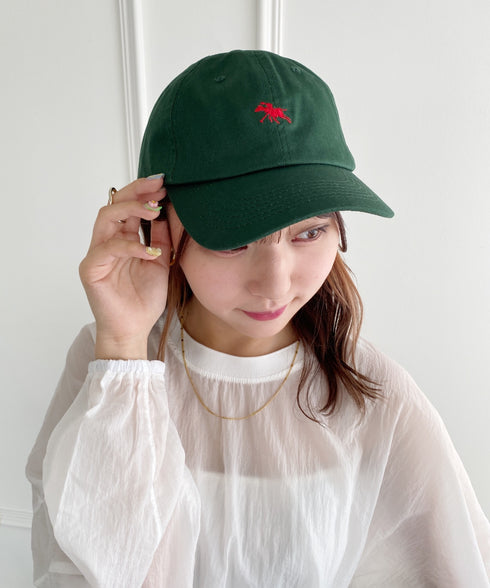 【POLO CHAMPS/ポロチャンプス】別注 ワンポイント 刺繍 　ユニセックス　ローキャップ | MD5231001 | ダークグリーン