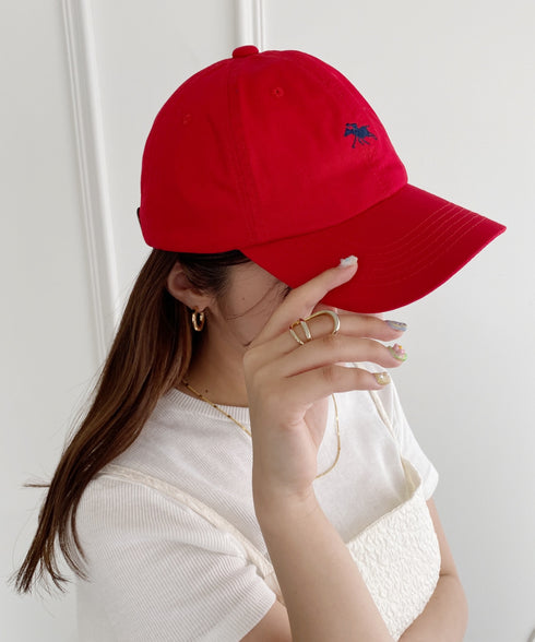 【POLO CHAMPS/ポロチャンプス】別注 ワンポイント 刺繍 　ユニセックス　ローキャップ | MD5231001 | レッド