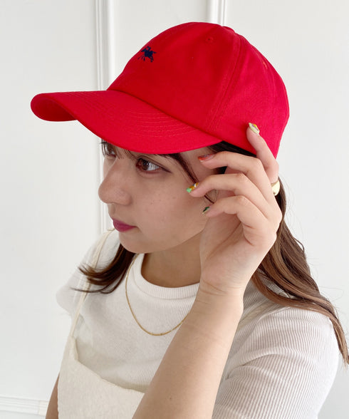 【POLO CHAMPS/ポロチャンプス】別注 ワンポイント 刺繍 　ユニセックス　ローキャップ | MD5231001 | レッド