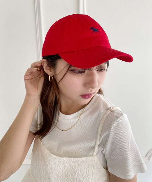 【POLO CHAMPS/ポロチャンプス】別注 ワンポイント 刺繍 　ユニセックス　ローキャップ | MD5231001 | レッド